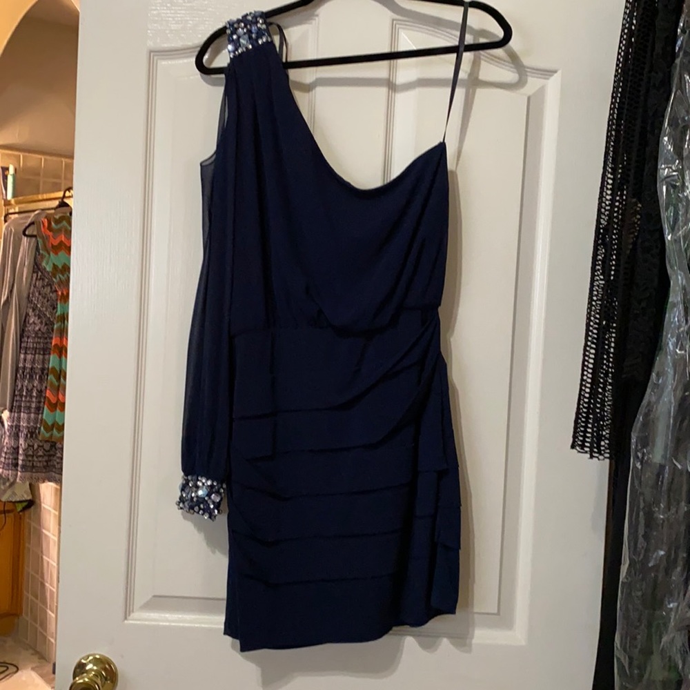 Blue asymmetrical dress